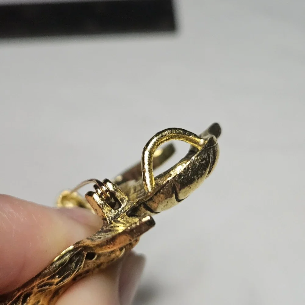 Bull Head Brooch Unisex OS Gold Western Cow Skull Scarf Slide Pin